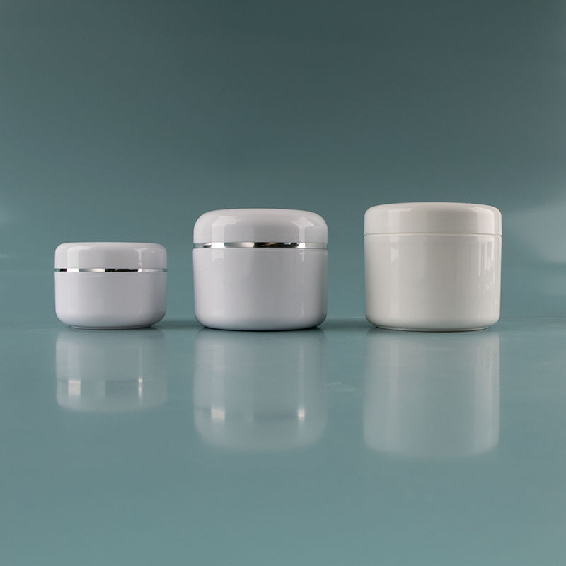 Wholesale Empty Frosted 5ml 4oz 6oz 8oz Plastic Cosmetic Packaging Jars Transparent Jar With White Lid Body Scrub Cream Jars