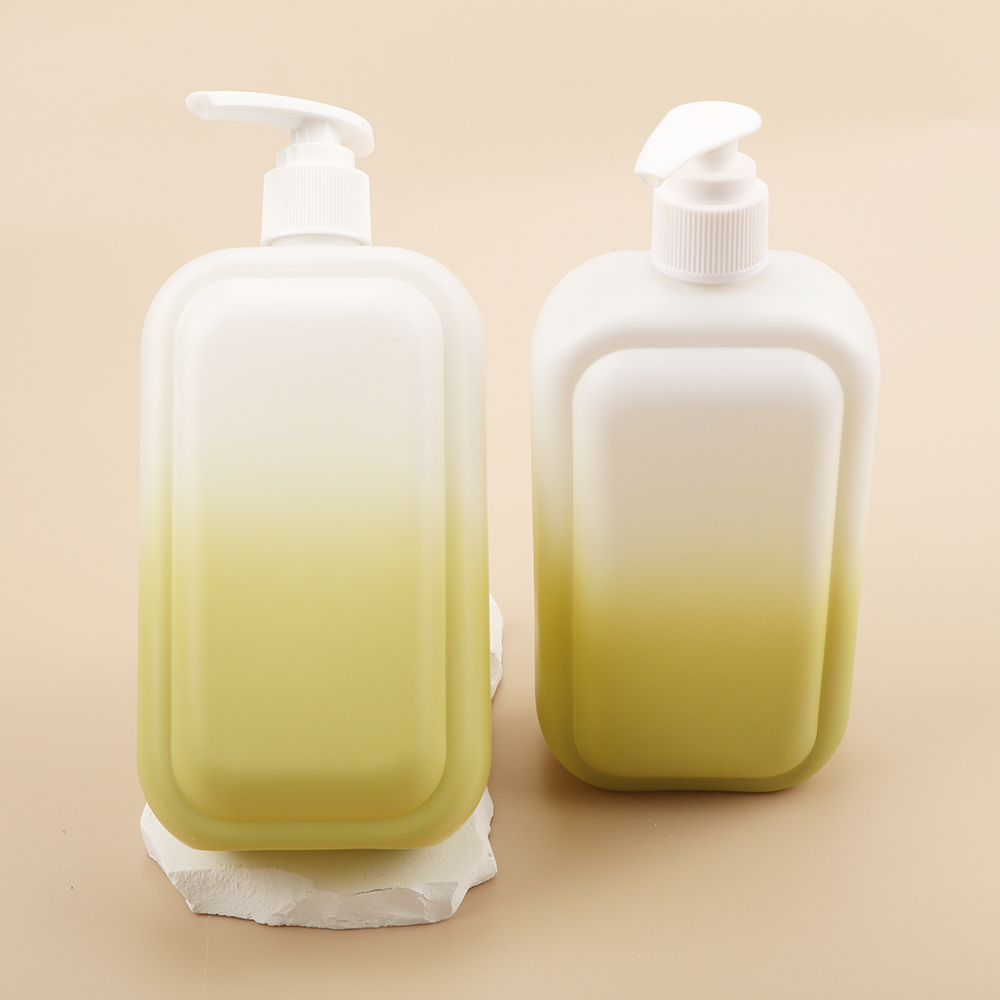 500ml Gradient Custom Square Lotion Pumps Shampoo Bottle Soap Dispensers Plastic Labelled Shampoo Lotion Bottle