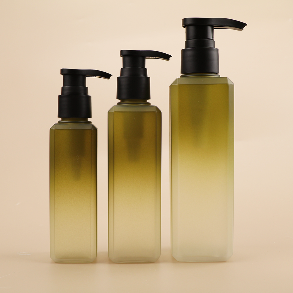 Cosmetic Pet Packaging 60ml 80ml 100ml square shape frosted luxury Shampoo Hair Conditioner Cream Pump Cap Lotion Bottle