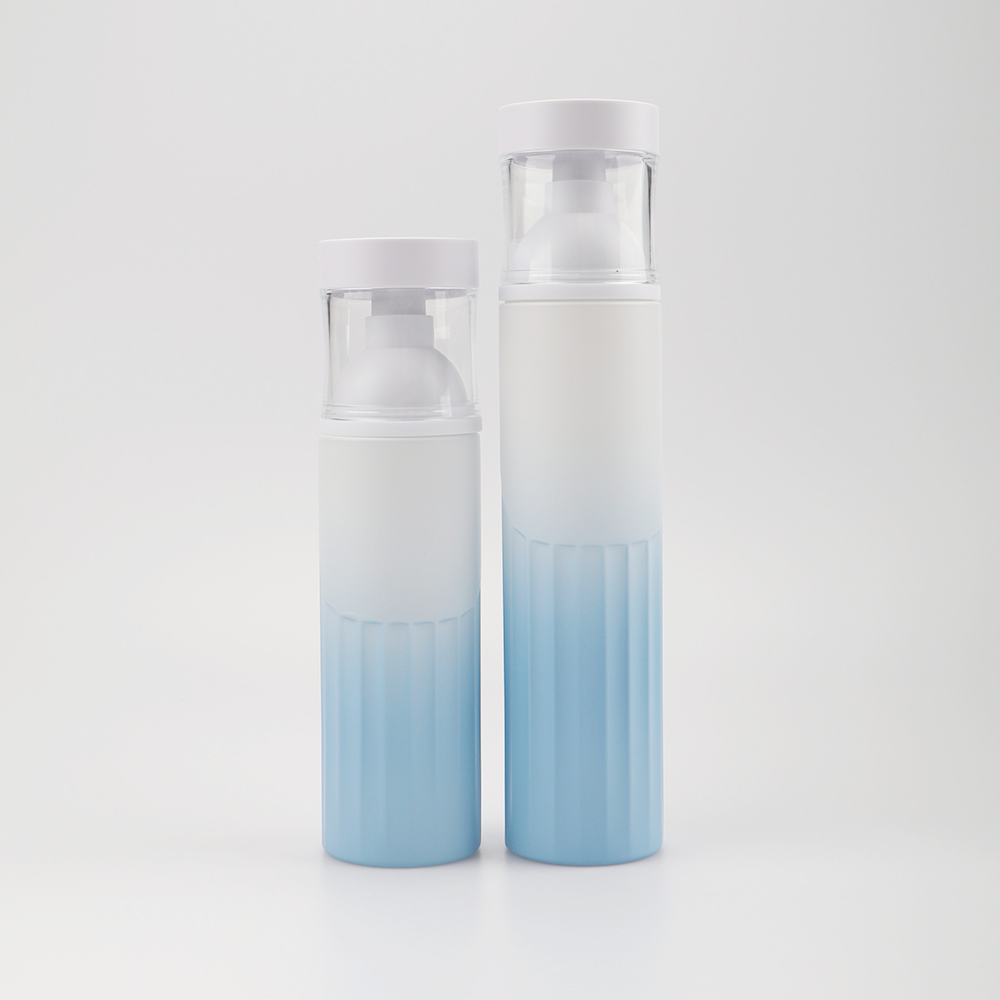 Wholesale Empty 80ml 100ml Reusable PET Plastic Pump Round stripe Shape Packaging Fine Mist bottle Plastic Facial Spray Bottle