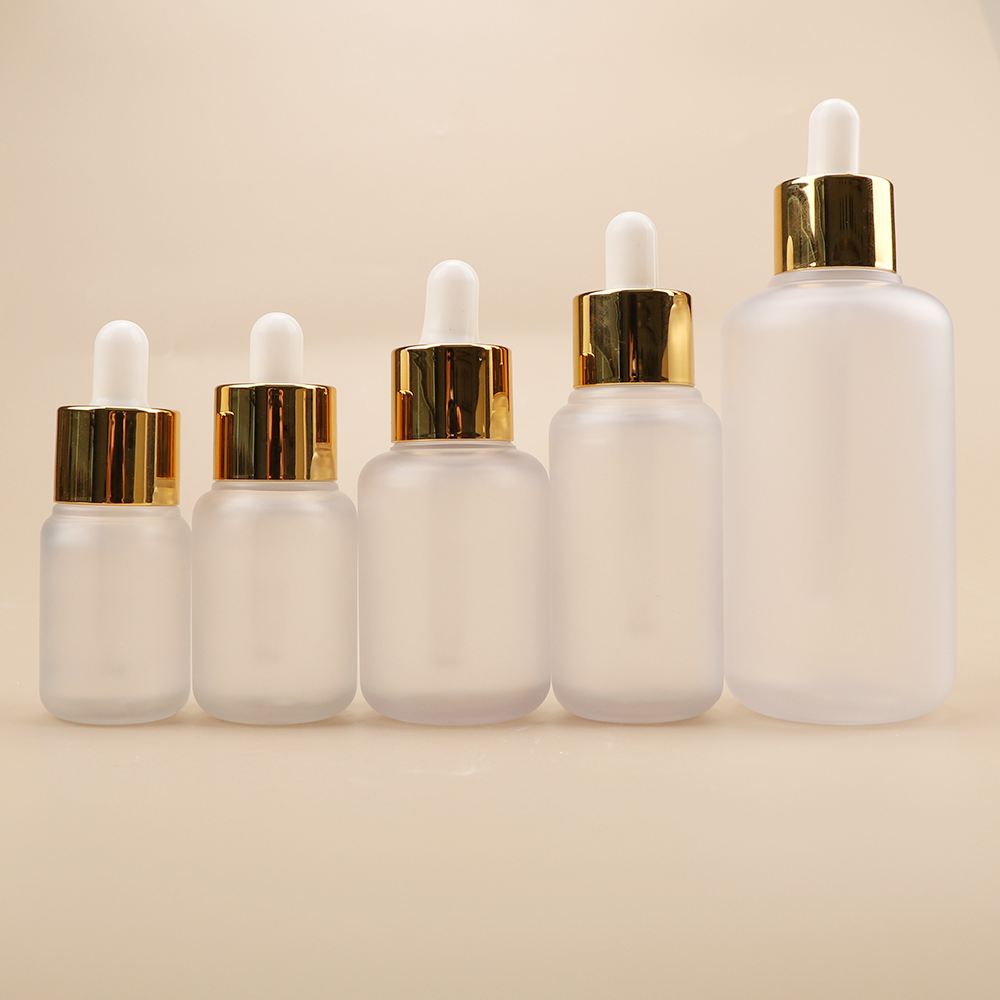 Matte white Empty oil plastic Bottle 30ml with Lid Frosted transparent Essential Oil Dispenser plastic Dropper Bottles with Pipette