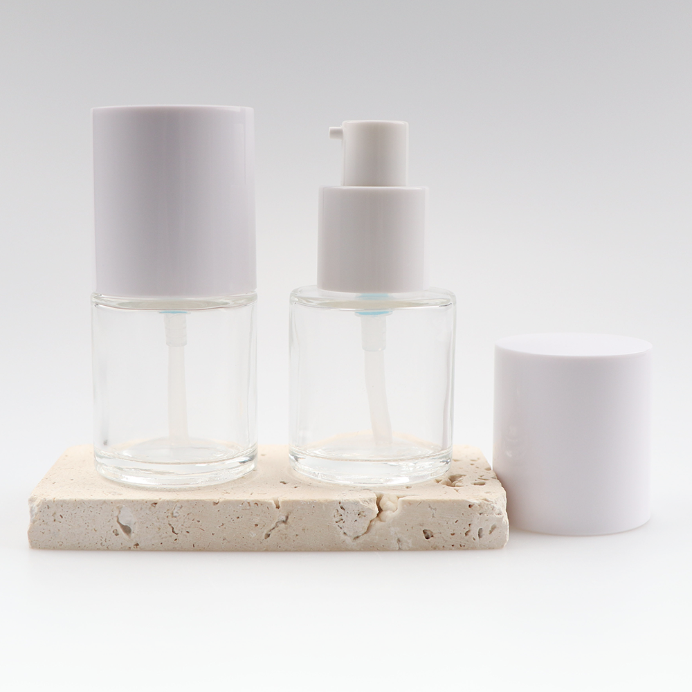 Skincare 20ml packaging container clear thick bottom cream glass jar lotion essential oil dropper bottle cosmetic bottles