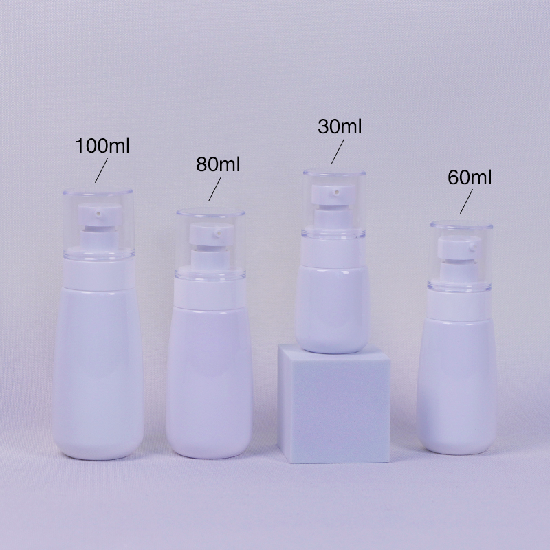 High Quality PET Empty plastic cosmetic essence cream bottle plastic cosmeceutical set bottles with lotion pump